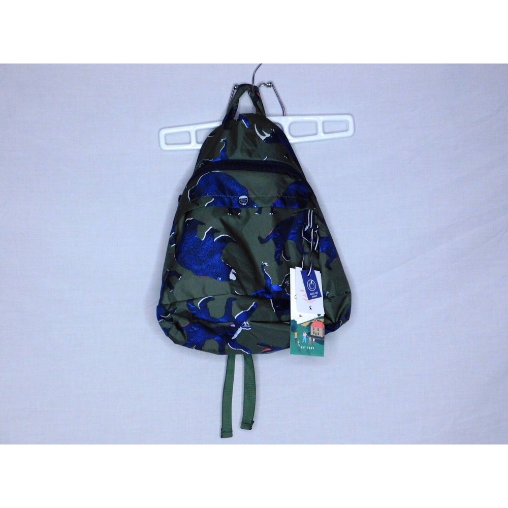 Joules Boys Discoverer Adjustable Backpack Green Beasts